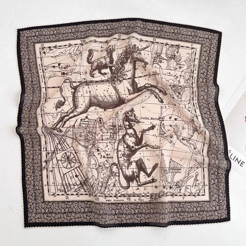 100% Silk Crepe Square Scarf Women Fashion Office Decorative Lace Neckerchief