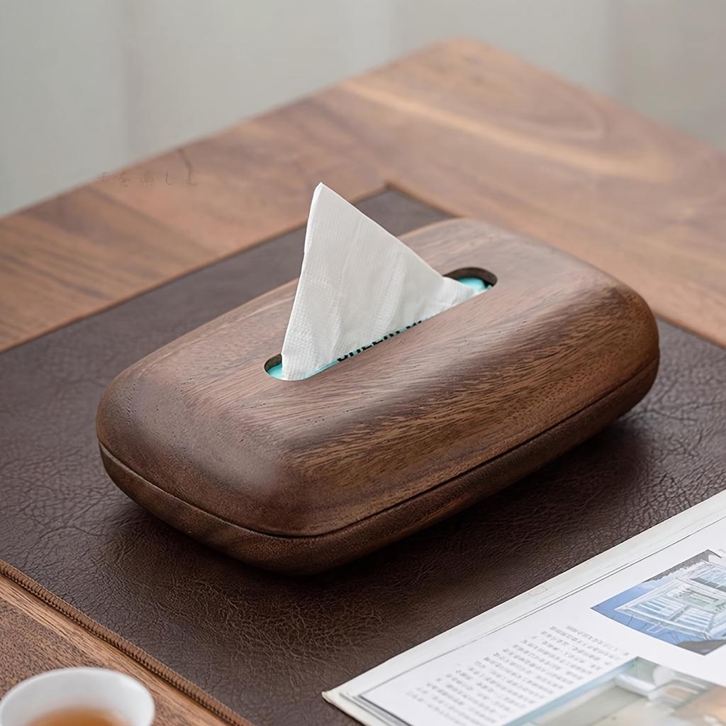 Walnut Paper Drawer, Coffee Table Tabletop Wooden Tissue Box, Suitable for Desktop, Bathroom, Office, and Bedside Table Decoratio
