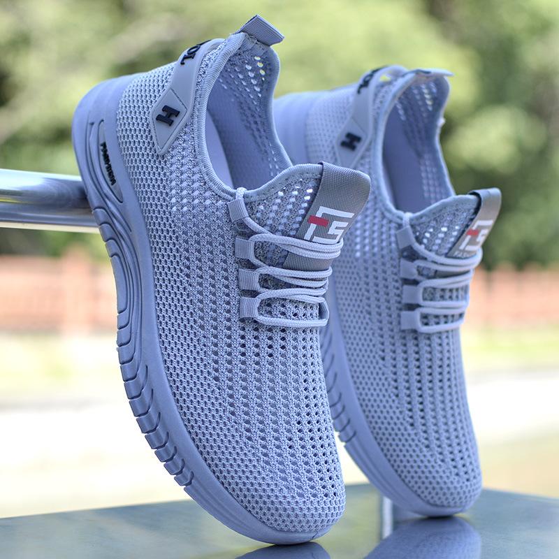 Men's shoes summer new breathable hollow mesh shoes casual sports shoes one pedal mesh coconut shoes men