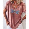 Casual Bohemian Print Women's Short Sleeve V-Neck Top T-Shirt