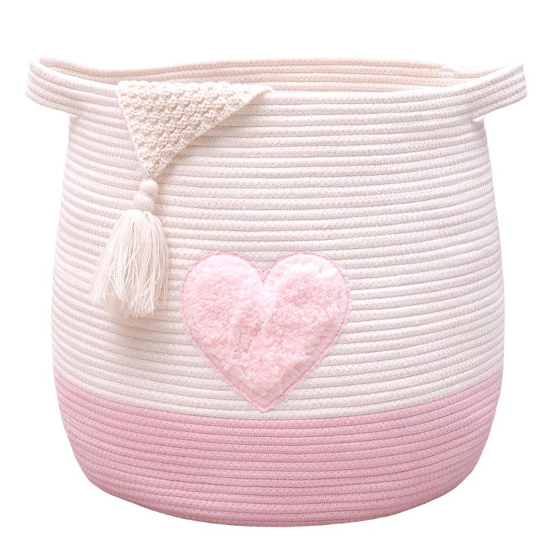 Woven Cotton Rope Storage Basket - Large, Portable Organizer for Snacks, Toys, and Sundries