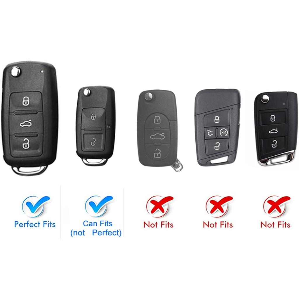 Volkswagen Schlüsselanhänger-Abdeckung, hochwertiger weicher TPU 360 Grad Schutz Schlüsselanhänger-Abdeckung Volkswagen Jetta Golf Polo MK6 Passat Tiguan Schlüsselanhänger