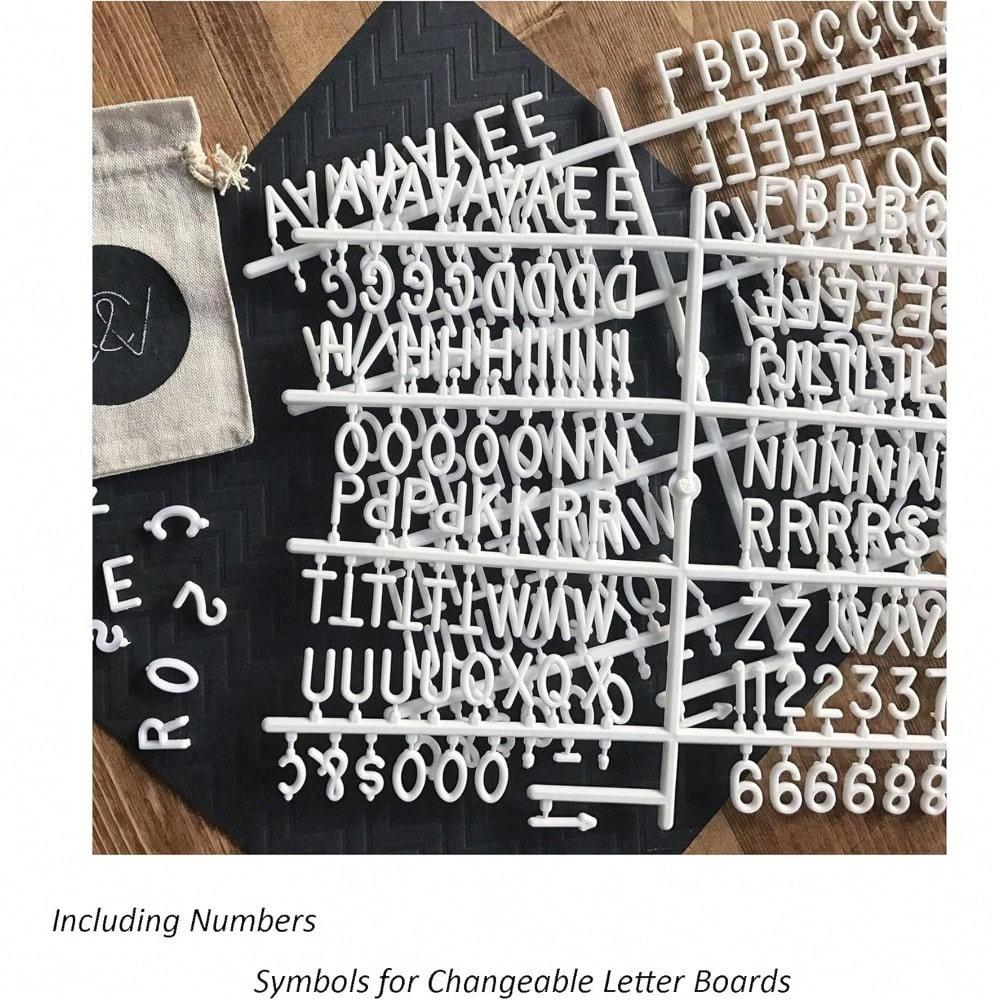 3 Sets/510Pcs Board Letters Characters Letter Set for Changeable Felt Letter Board Letters, Symbols for Sign Message Board White Plastic