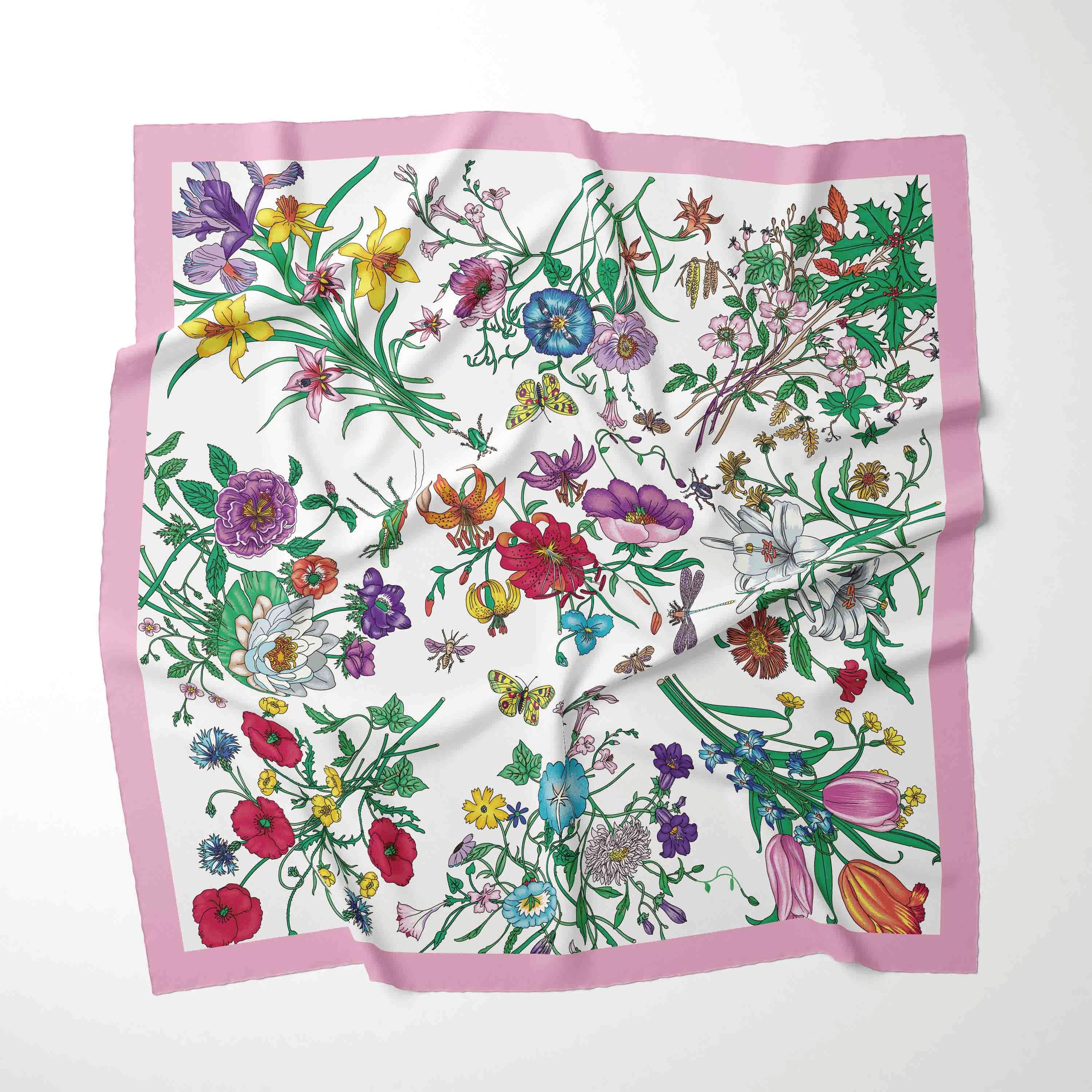 

70cm*70cm New Women Chiffon Scarfs Printed Design Fashion Kerchief Floral Foulard Square Bandana Hairband Lady Wraps and Shawl 70CM 27inch