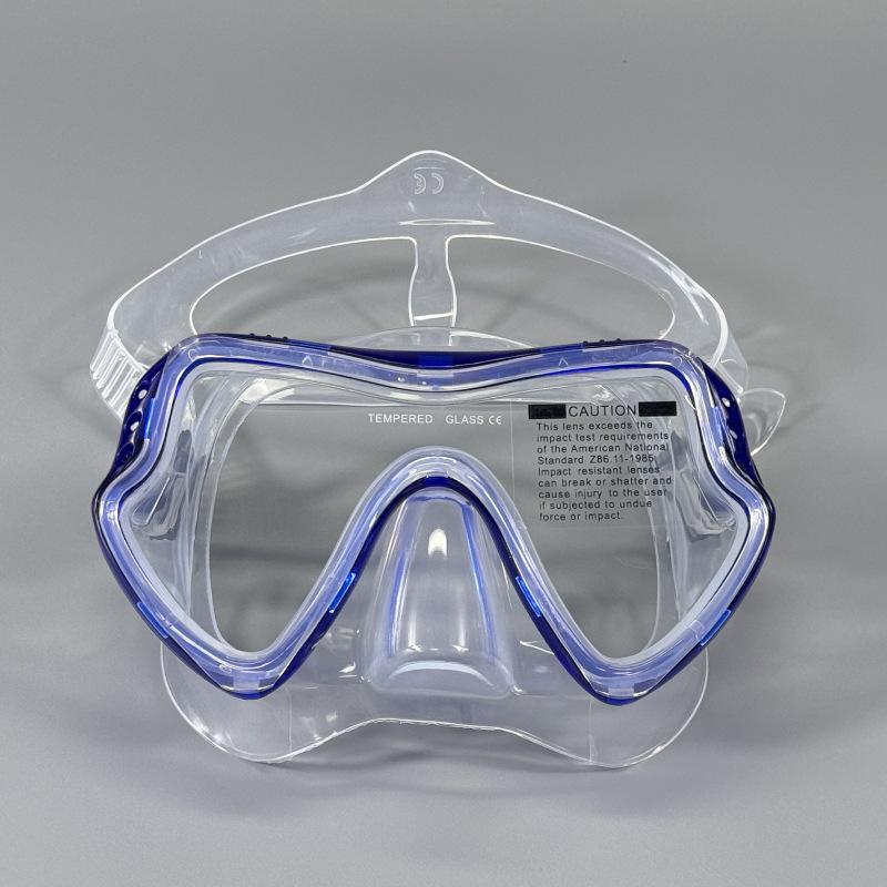 Tempered Glass Scuba Mask & Snorkeling Goggles with Transparent Silicone