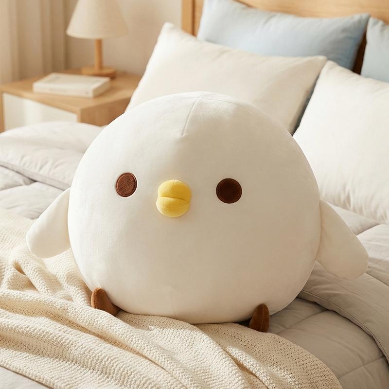 Amuseable Super Soft Cartoon Doll Kawaii Little Yellow Chicken Plush Cushion White Toy Ornament Holiday Birthday Gift For Kids