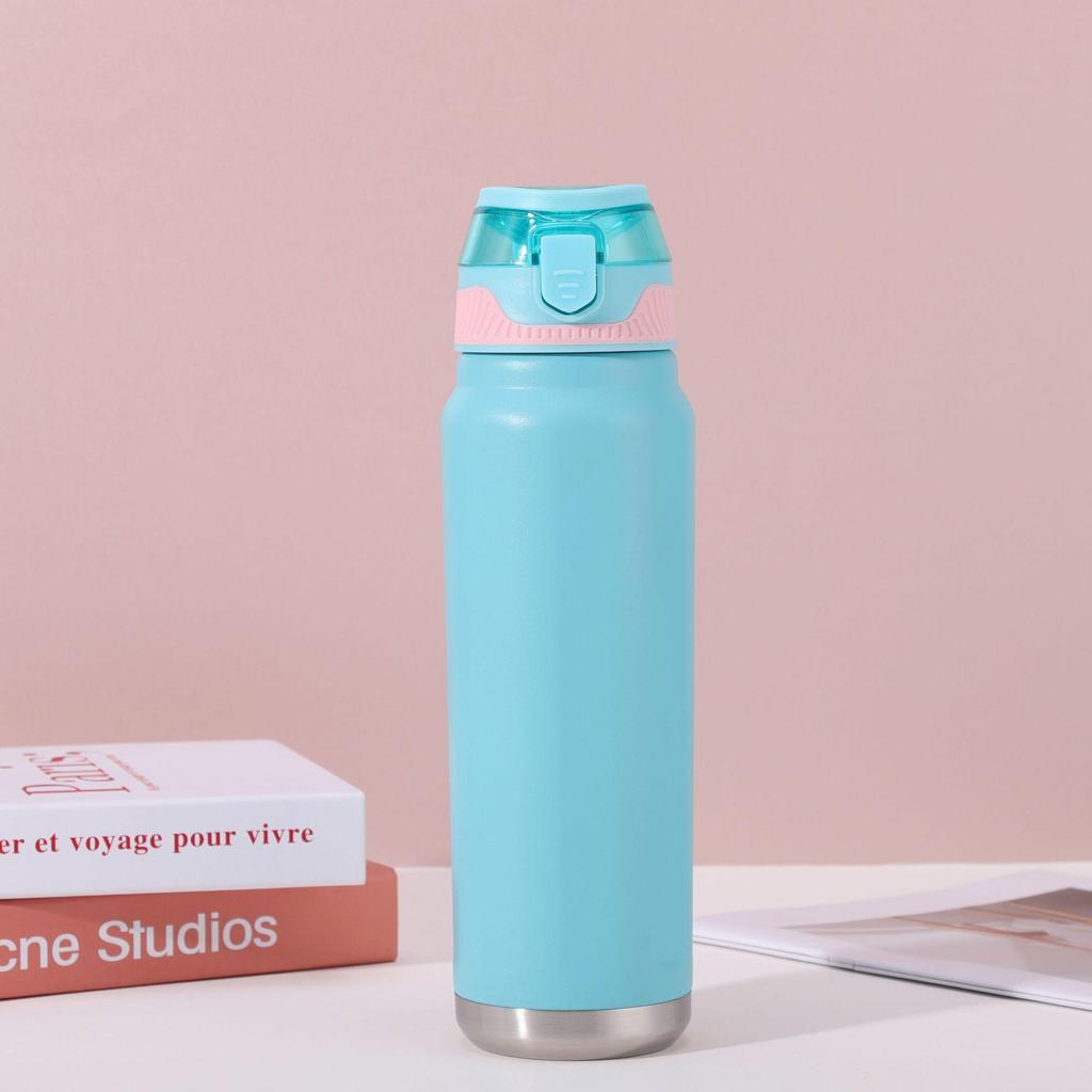 Přenosný izolovaný sportovní pohár se slámkou - Nerezová ocel pro venkovní použití pro muže a ženy