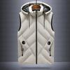 Men's Large Hooded Slim Fit Down Cotton Vest - Youth Trend Waistcoat