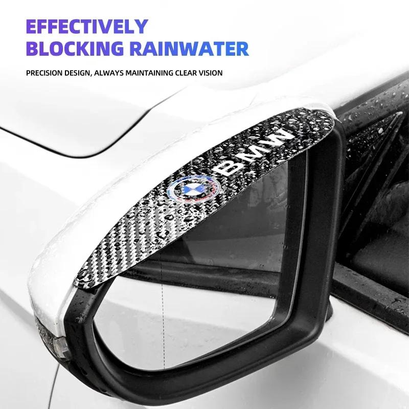 BAII9 2025 Hot 2pcs Car Rear View Mirror Sticker Rain Eyebrow For BMW 50th Kith 5 Series F20 E39 F10 F30 E90 E46 E60 G60 X5 E87 F11 G2