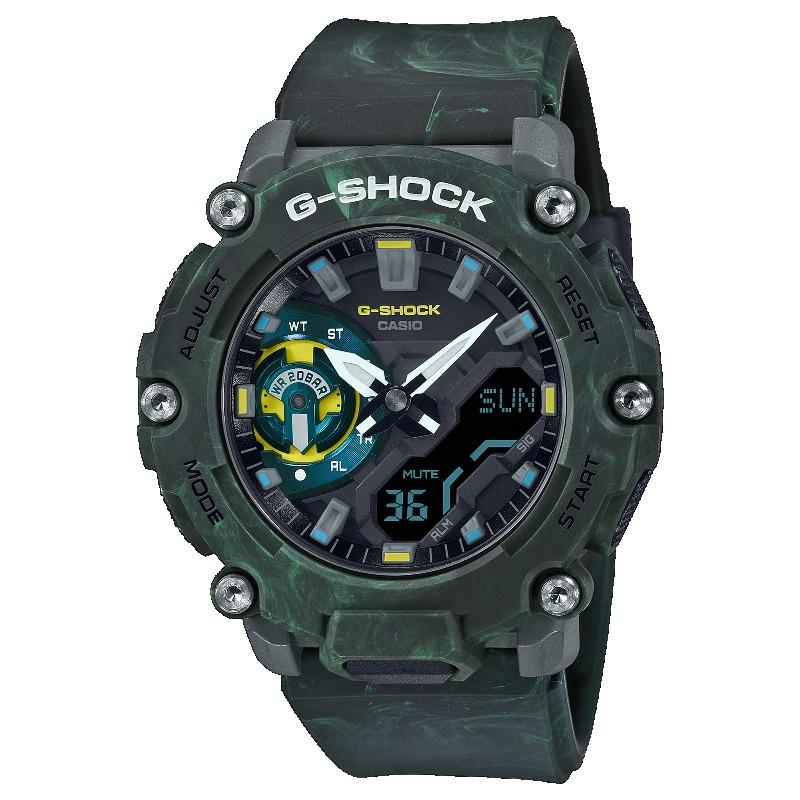 

Casio G-SHOCK Men s Resin 200M Water Resistant Digital Shock Resistant Quartz Watch GA-2200MFR-3A зелёный