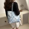 Large Capacity Tote Bag For Women Stylish Canvas Shoulder Bag For Summer Commute