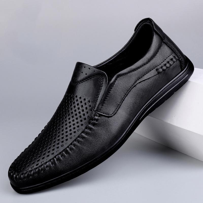 Handmade Genuine Leather Mens Shoes Casual Luxury Brand Men Loafers High Quality Moccasins Breathable Slip On Male Driving Shoes