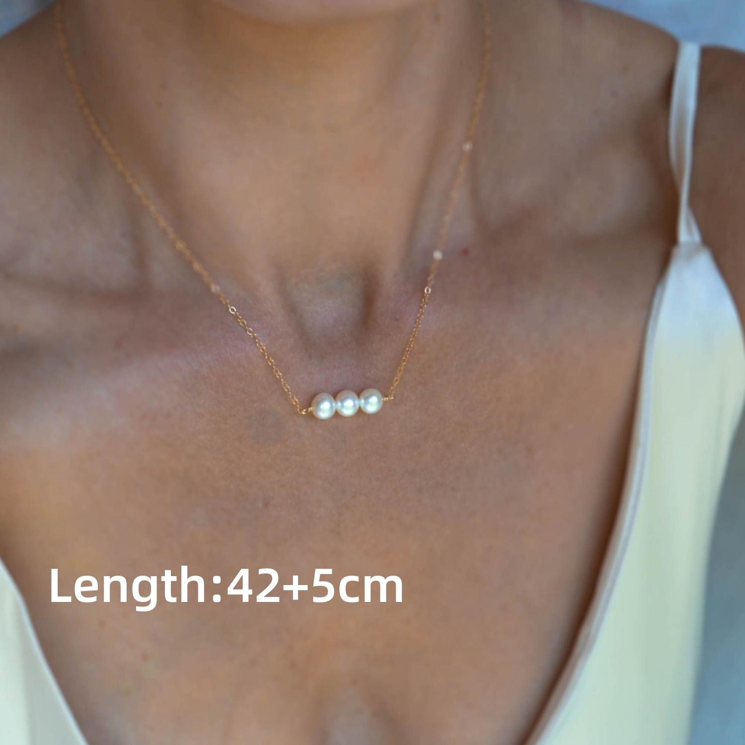 

Vlen 18 K Gold Plated Chain Necklace Natural Pearls Necklaces for Women Minimalist Choker Exquisite Simple Jewelry Gift жемчужный