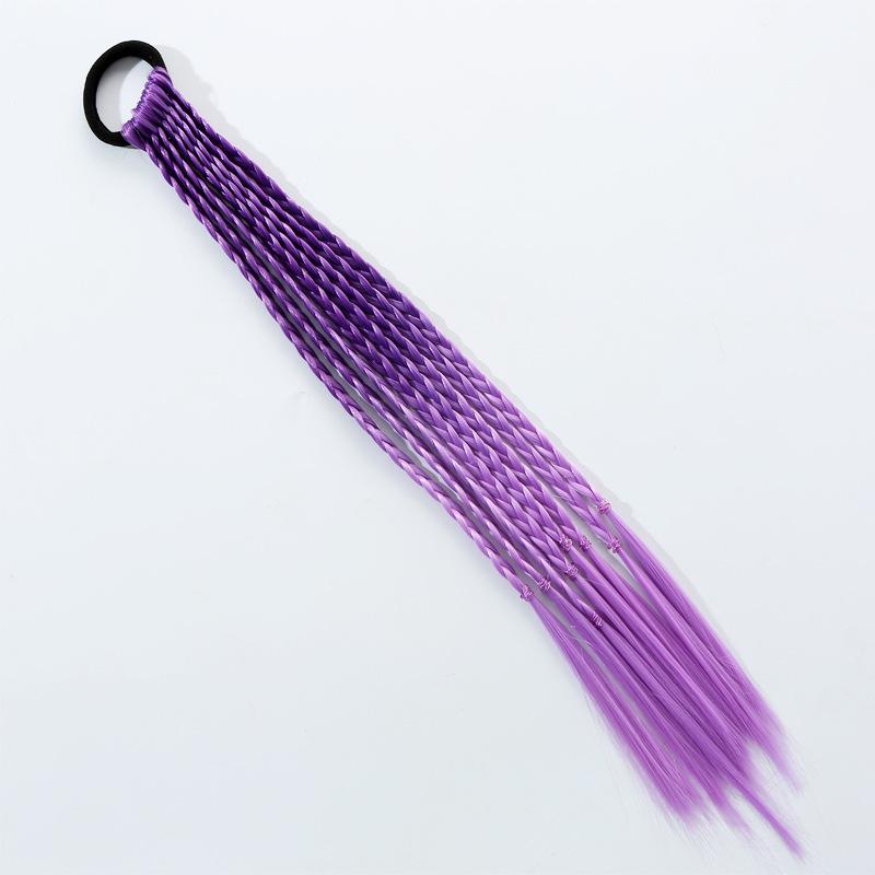 Girls' Colorful Braided Hair Extensions: Ponytails, Wigs, Hair Accessories, and Twisted Rope Ties