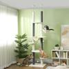 Cat Tree, Ceiling-High, Adjustable 225-255 cm, Platforms & Hammocks, Anti-Tip Safety, White