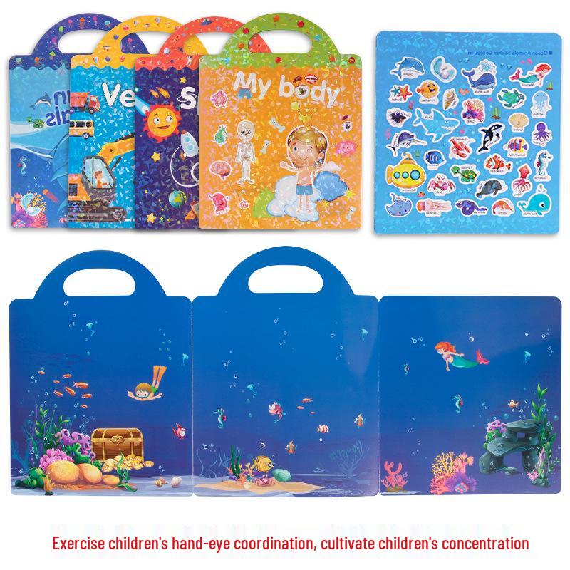 Kindergarten Educational Scene Stickers: DIY Focus Training Quiet Book