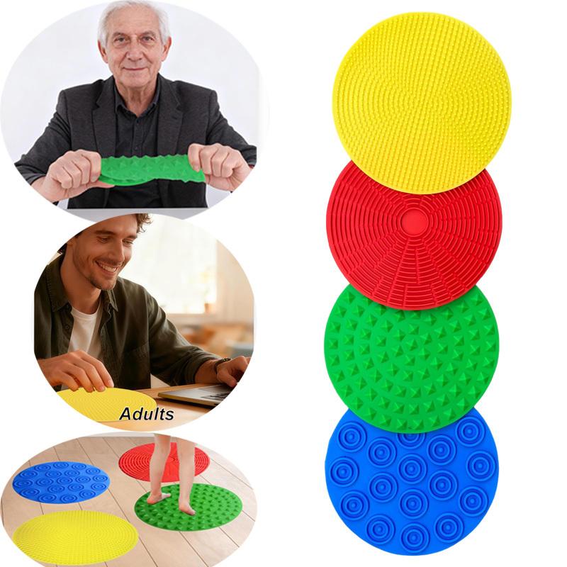 4 Stück Silikon sensorische texturierte Balance-Pads für Kinder sensorisches Trainingsspielzeug