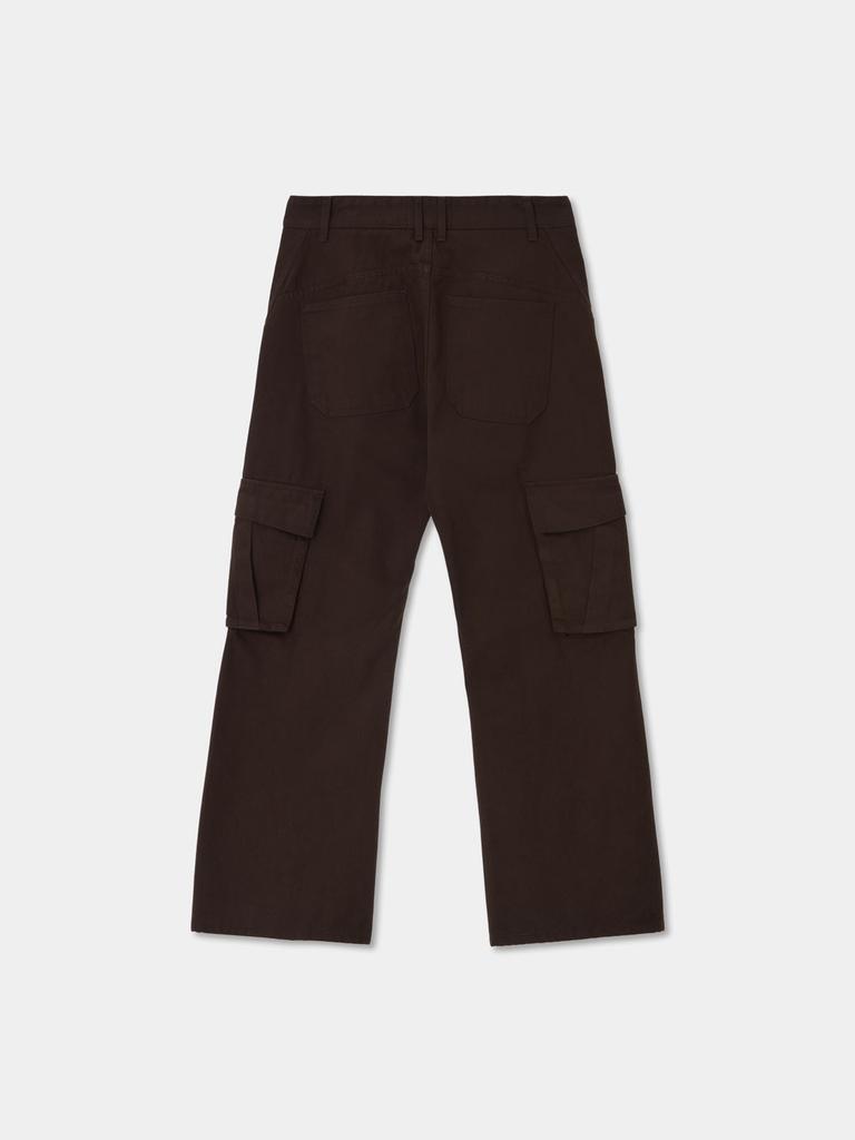 KINETO Wave Pocket Wide Cotton Pants_Brown