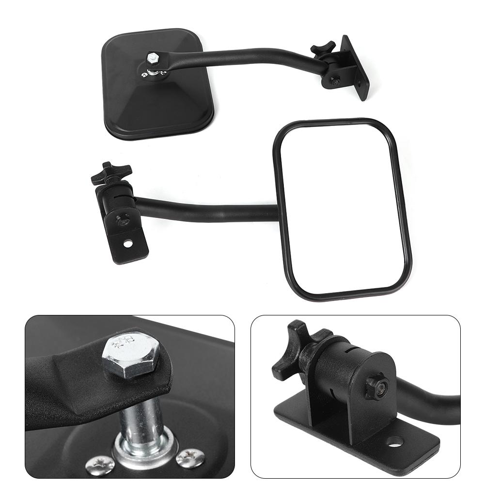 Car Square Rearview Mirror Replacement Side A Pillar Column Car Accessory Fit for Jeep Wrangler