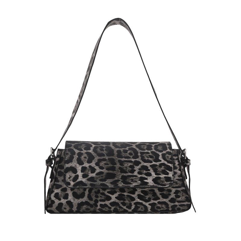 Stylish Pu Material Leopard Print Shoulder Bag For Everyday Fashion Needs чёрный