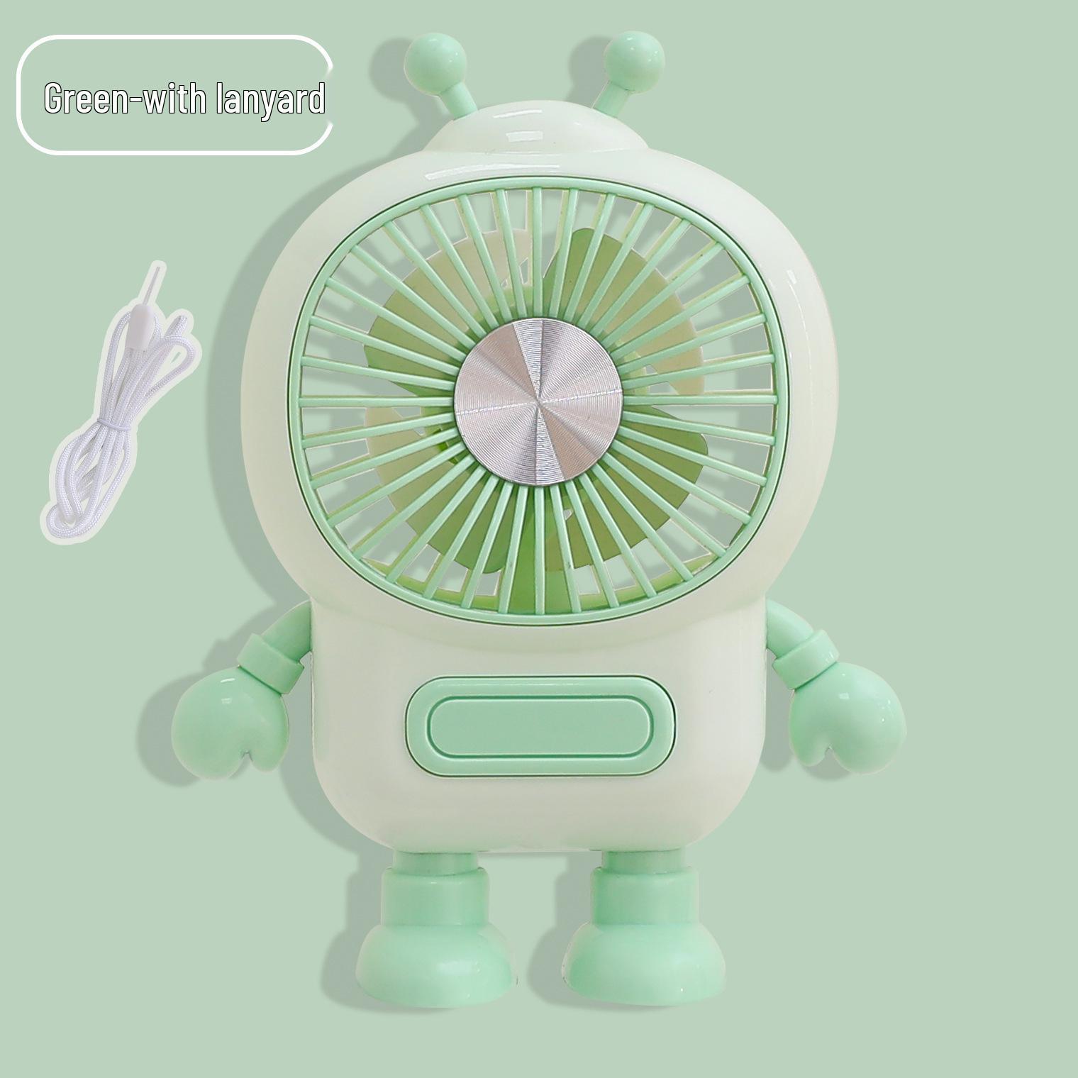 2026 Cartoon Robot USB Portable Cute Student Electric Fan Wholesale/Export/Cross-border