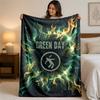 Green Day Print Flanelldecke Gemütliche Leichte Plüschdecke für Bett Sofa Haushalt