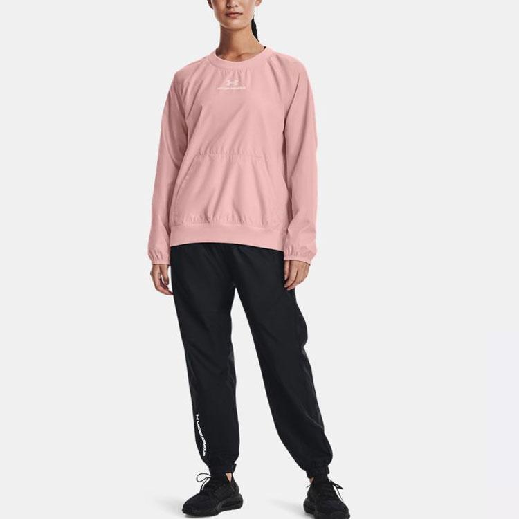 Under Armour Solid Color Training Woven Pants Women bottoms Black 1369846-001