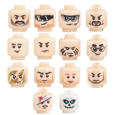 WW2 wojskowy żołnierz armii figurki twarz głowy klocki miasto akcesoria na halloween nowoczesne SWAT Minifigs czaszki części zabawka z klocków