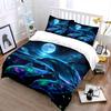 Neon Dolphins Under Moonlight Bedding Set For Kids Luxury Gift 3Pcs Digital Print Comforter Set Soft Comfortable Breathable