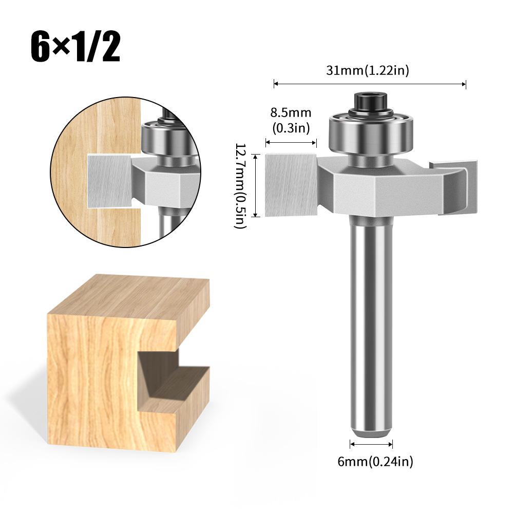6 Handle 12 Handle Ball T-Knife Woodworking Milling Cutter Slotting Cutter Notch Cutter Begonia Angle Alloy Cutter Head Trimming Machine Tool Head