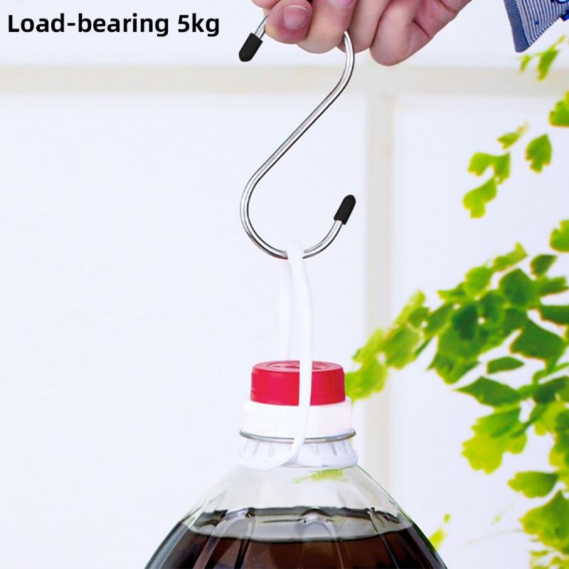 4pcs Stainless Steel S-Shape Hook Kitchen Bedroom Multi-function Railing S Hanger Hook Clasp Holder Hooks Hanging Storage Tools