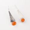 Natural Carnelian Gemstone 925 Sterling Silver Jewelry Handcrafted Earrings 1.9" EE-165-22