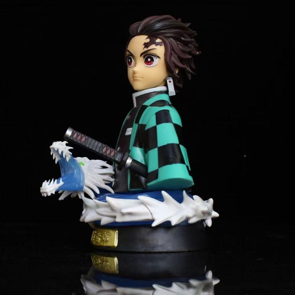 15CM demon slayer figuras Tanjiro Bust Glowing Collectible Desktop Vehicle-mounted  Gift Favorite PVC figures ModeGifts