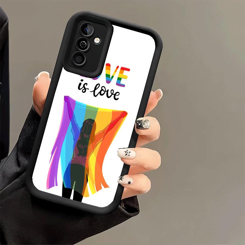 Phone Case for Samsung Galaxy S26 S25 Ultra S24 FE LGBT Rainbow Love Is Love Shell S23 Plus S22 + S21 S20 5G Soft Silicone Funda