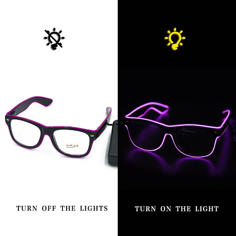 Leuchtende LED-Brille, Neon-Party-Brille, blinkende EL-Draht-Glow-Galaxy, leuchtende Neuheit, Geschenk, leuchtende Sonnenbrille, helles Lichtzubehör