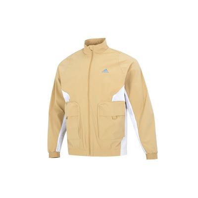 Color Block Sport Casual Stand Collar Jacket Men Jacket Khaki HZ7009
