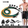Set multifuncțional de 11 piese cu benzi de rezistență pentru antrenamentul muscular și fitness