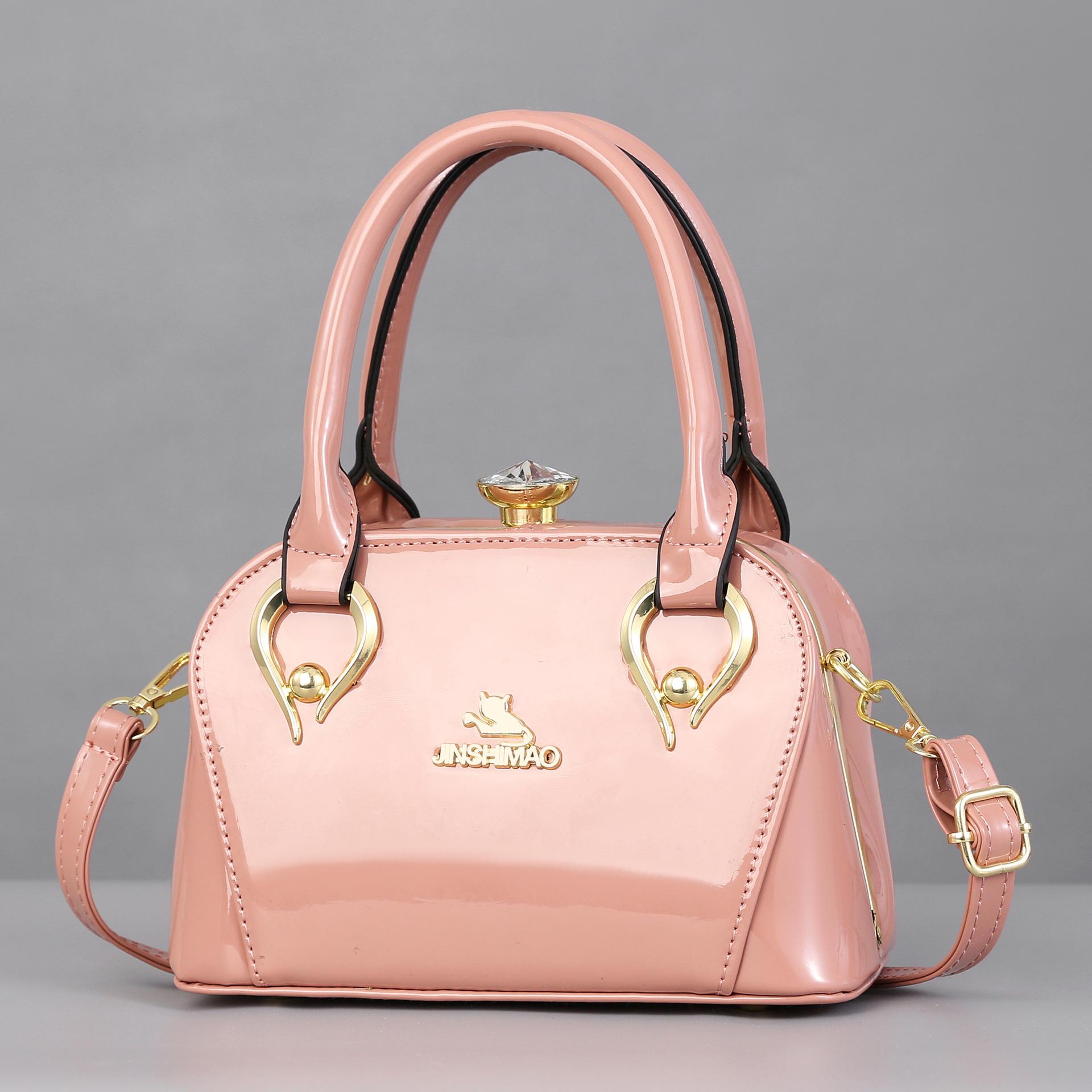 

Женская сумка яркая кожаная зеркальная сумка сумка через плечо модная атмосфера женская сумка сумка для ужина 22*11*14*11 розовый