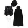 Complete Kids Magician Costume Set: Includes Waistcoat, Cape, Hat, Magic Wand & Gloves for Stage Role Play & Jazz Dance