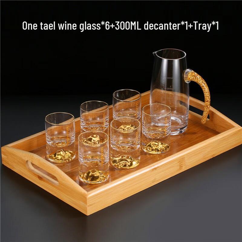 Shangqi Gold-Painted Liquor Glass Set