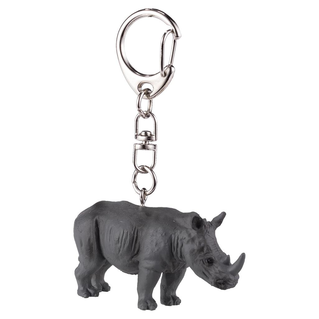 Mojo Animal Figure Keychain Rhino 387490