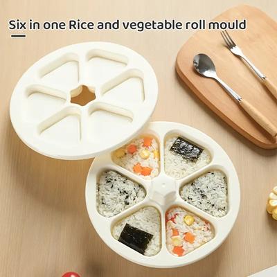 6 In 1 Triangle Rice Ball Sushi Lunch Box Japanese Sushi Mold for Making Seaweed Rice Roll Making Tool Mold