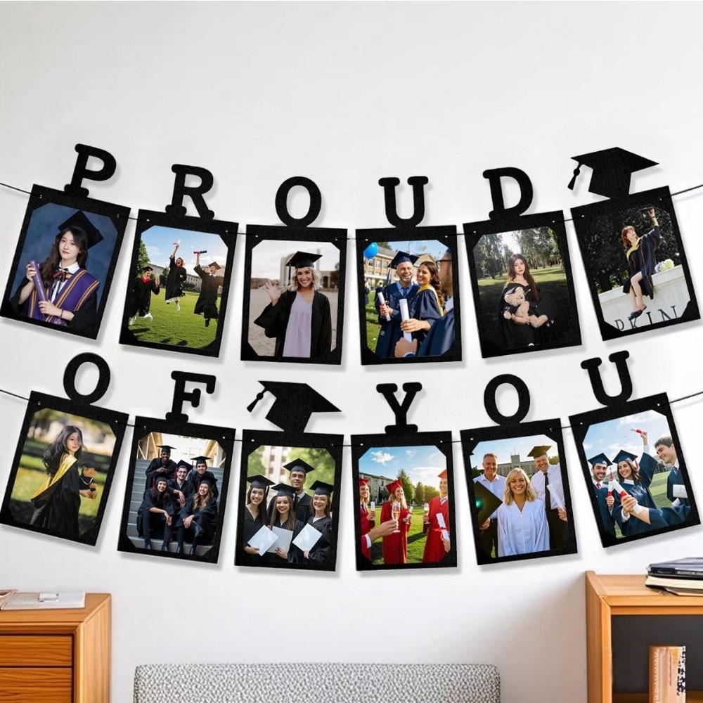 12. Klasse Herzlichen Glückwunsch Absolvent Banner Feiern Fotorahmen Hängeflagge Universitätsabschluss