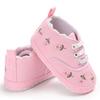 Floral Embroidered Soft Sole Non-Slip Baby Walking Shoes Toddler Canvas Sneakers for Boys Girls