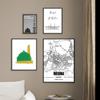 Islamic Medina Masjid Al-Nabawi Map Architecture Modern Poster Ramadan Muslim Wall Art Canvas Painting Print Home Decor