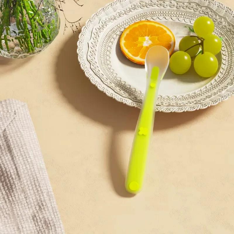 Baby Silicone Soft Spoon Children's Training Spoon Baby Feeding Silicone Soft Head Spoon Safety Soft Spoon Cosas De Bebe