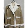2026 New Women's Faux Fur Collar Jacket, Winter Warm Plush Cozy Casual Outwear with Fashionable Lapel Design for Cold Weather