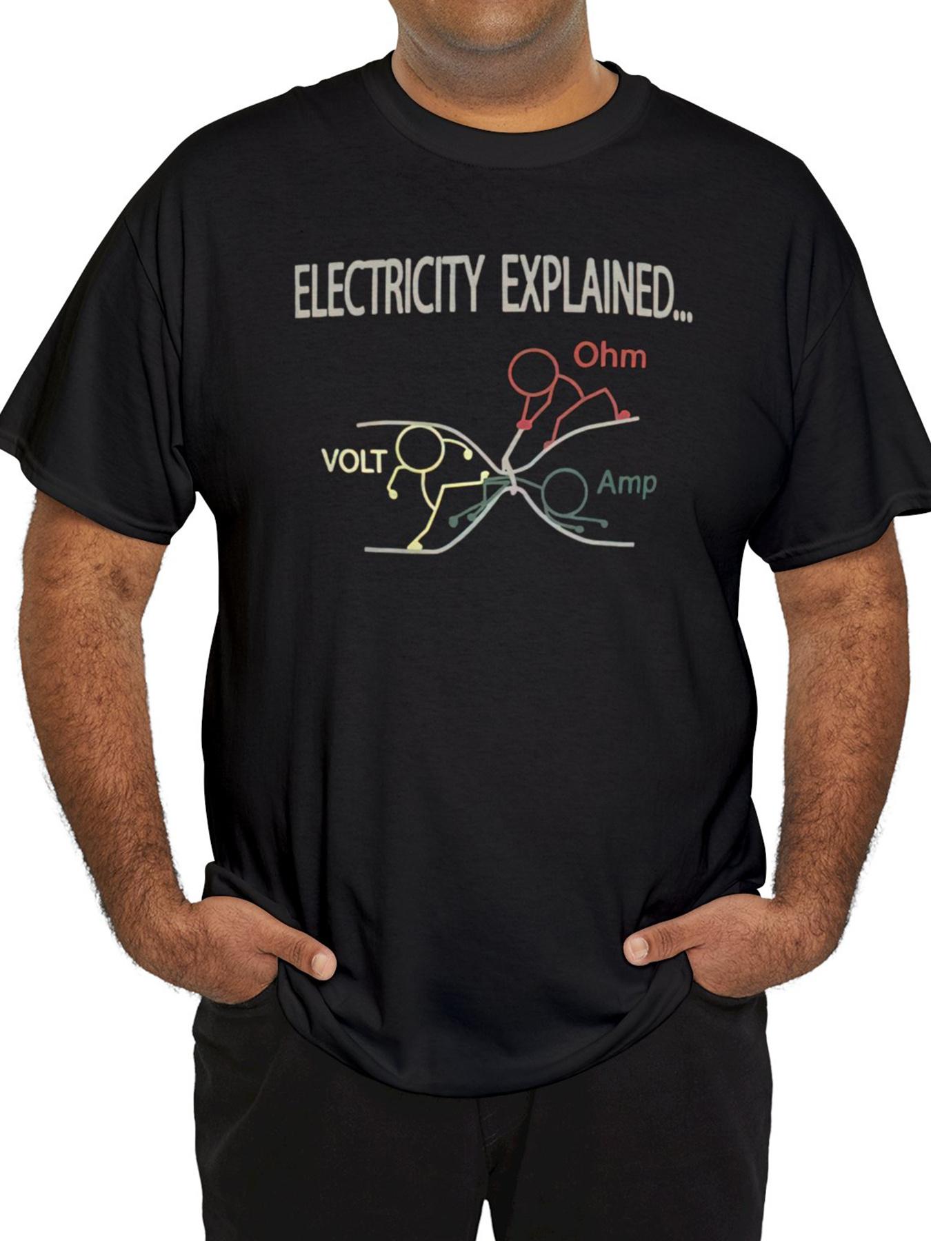 

Best Selling New Men s Electric Circuit Pattern T-Shirt - Scientific Theme Ohm s Law - Black T-Shirt - Casual STEM Men Clothi... 5XL різнокольоровий