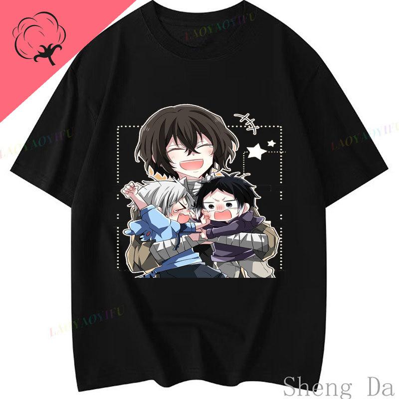 Anime Print Unisexga Cotton Y2k Clothes Bungou Stray Dogs Dead Apple TShirt Dazai Osamu Chuuya Nakajima Graphic T Shirts