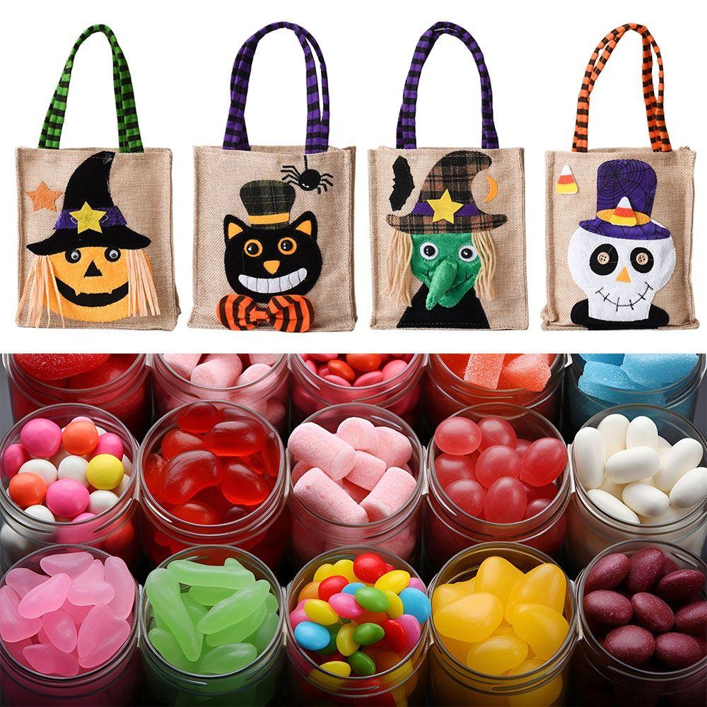 Witch Skull Halloween Gift Bags Cartoon Pumpkin Cat Handbag Creative Tote Bags Party Home